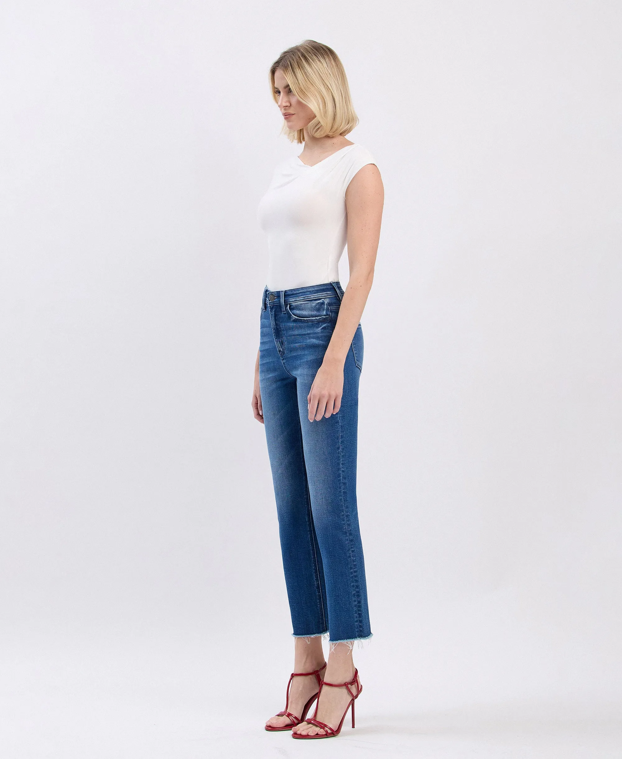 A Little Closer - Super High Rise Crop Slim Straight Jeans