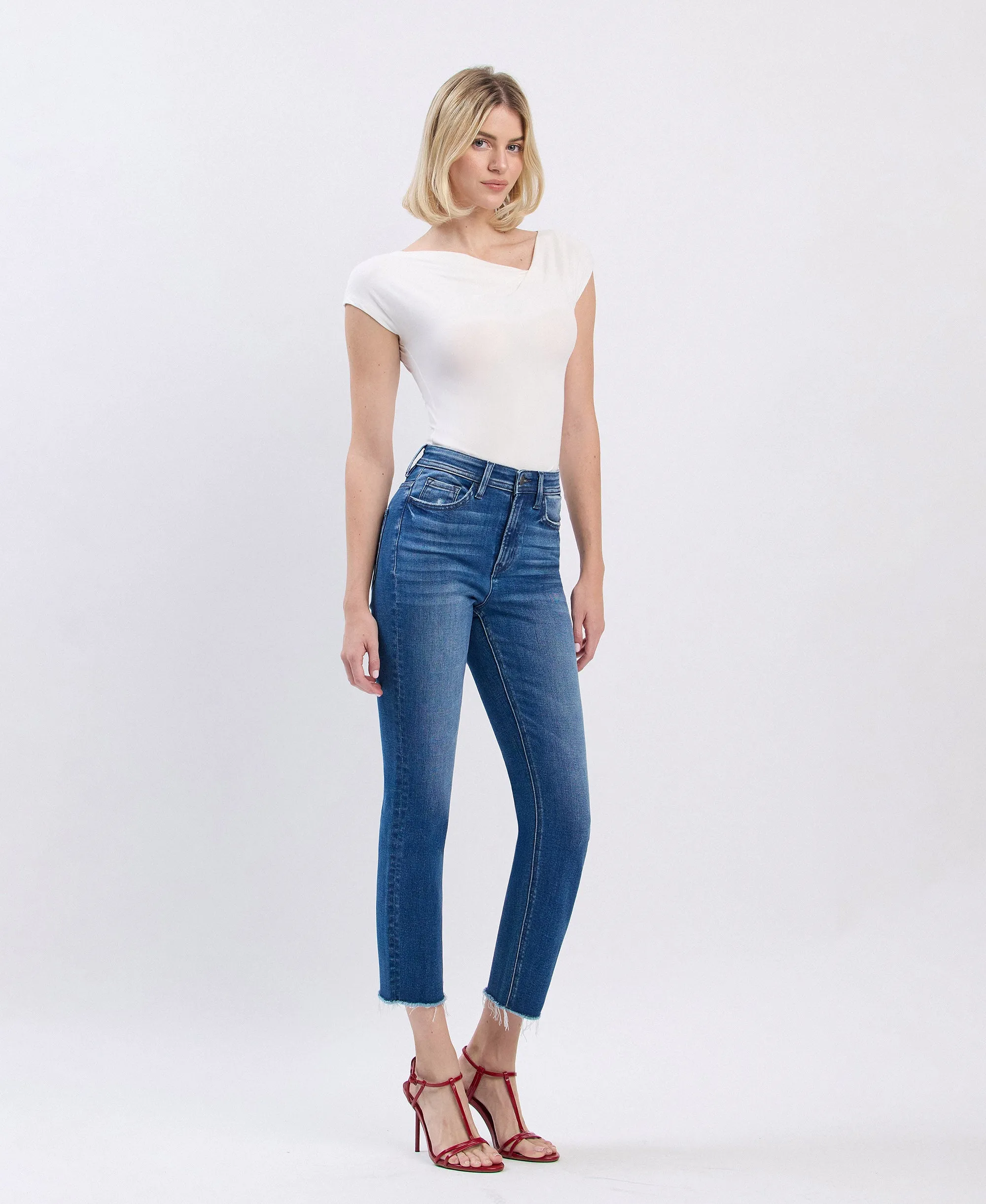 A Little Closer - Super High Rise Crop Slim Straight Jeans