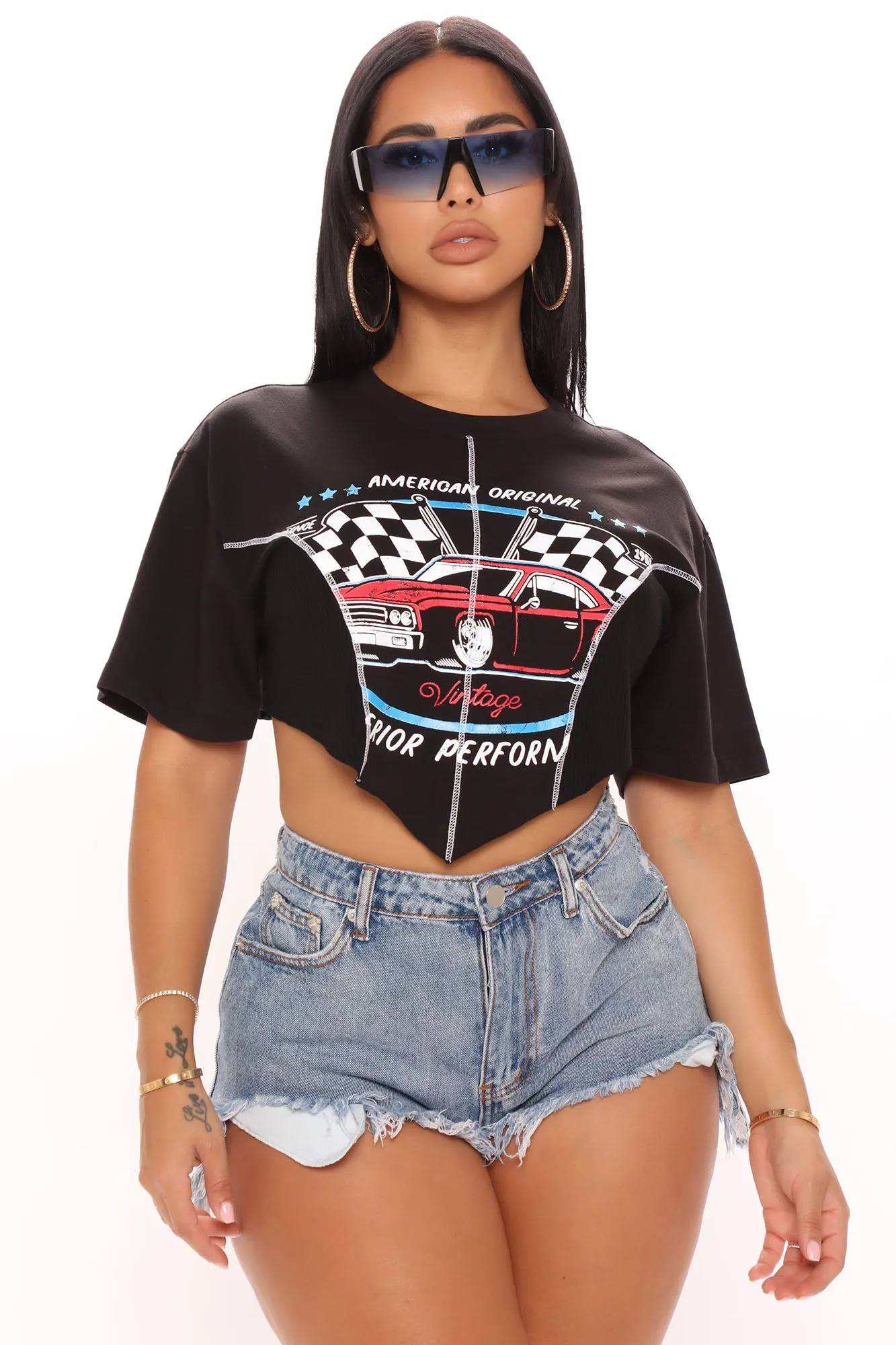 American Muscle Asymmetrical Top - Black