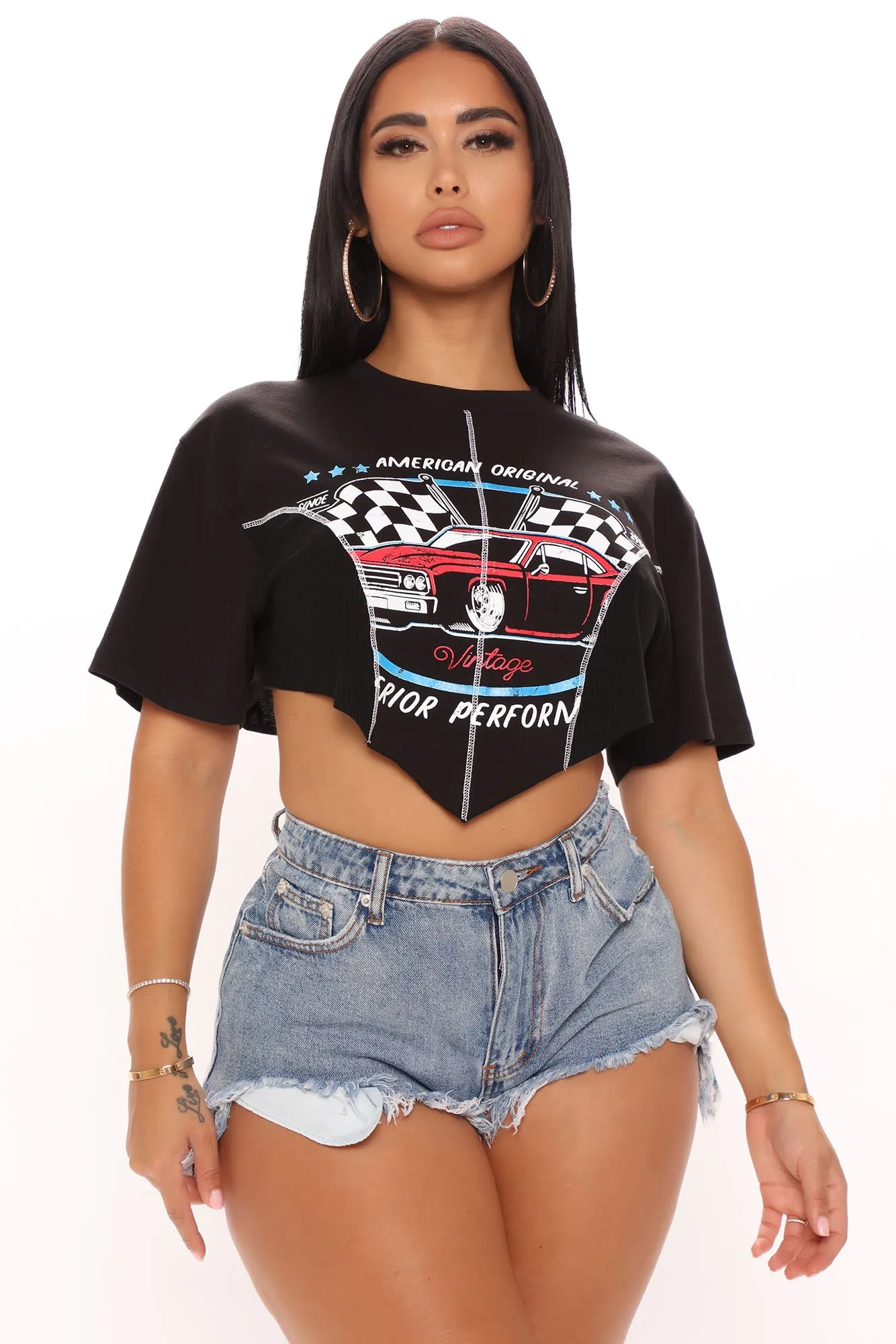 American Muscle Asymmetrical Top - Black