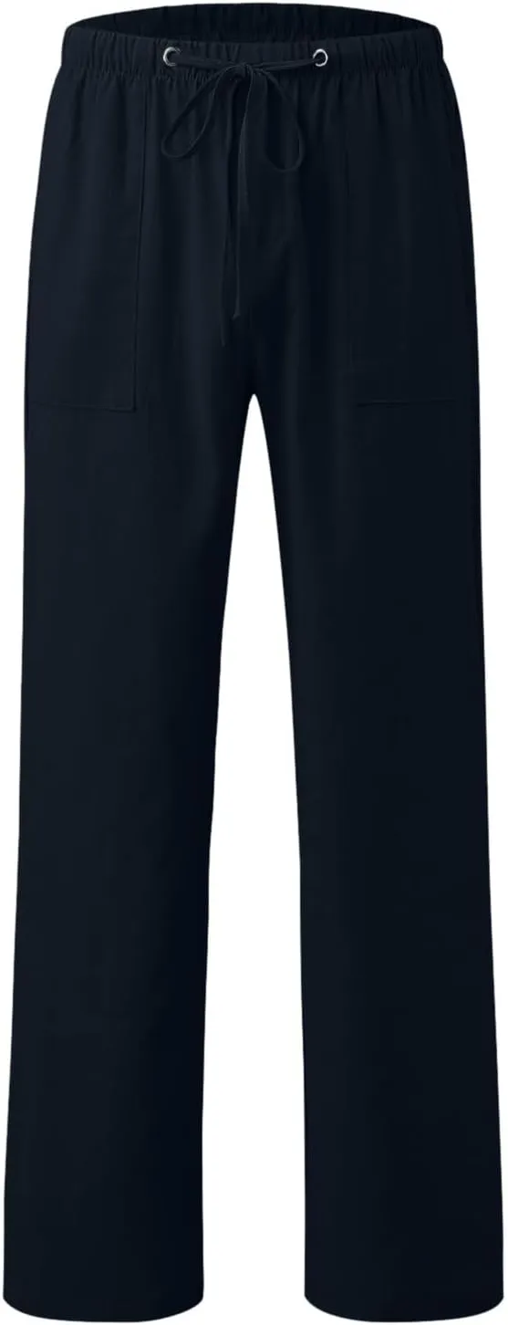 Cotton Linen Pants for Men Summer Lightweight Breathable Trousers Loose and Light Pant House Streetwear