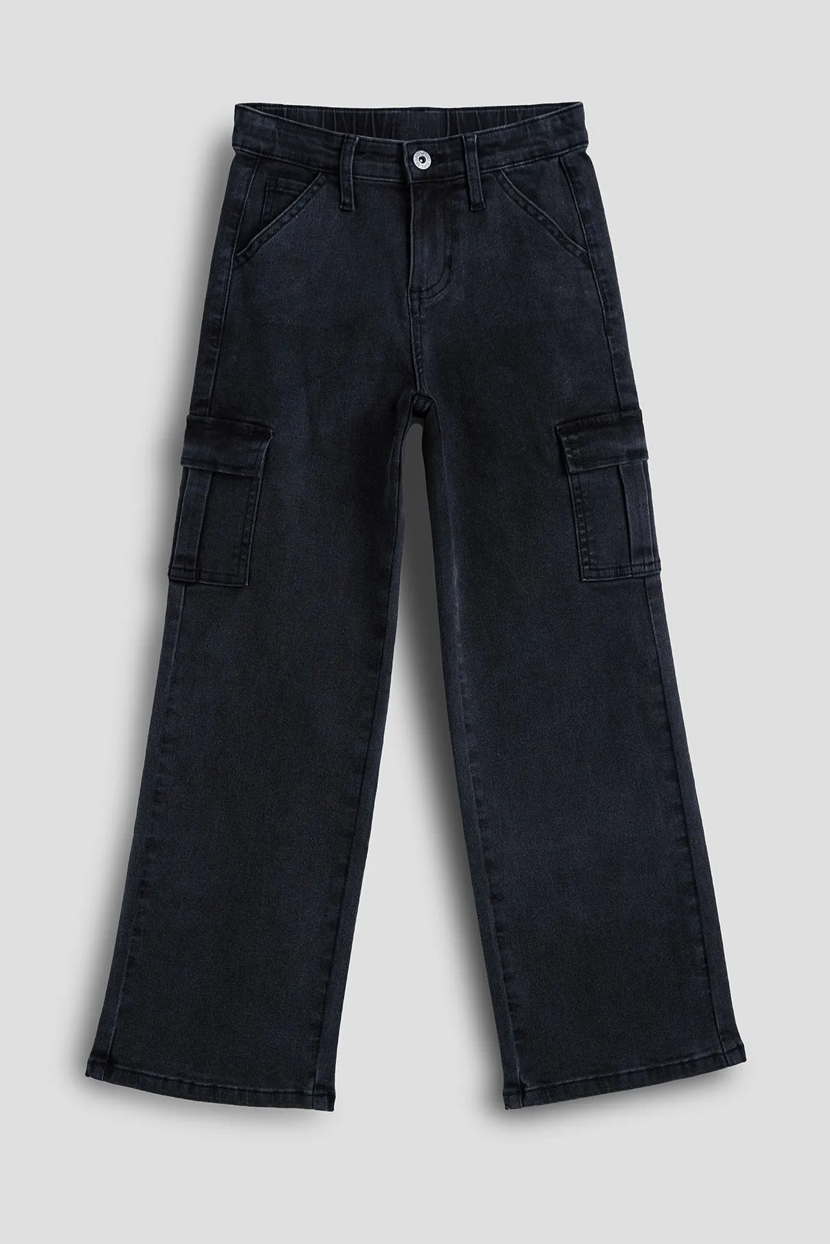 Girls Wide Leg Skater Cargo Jeans