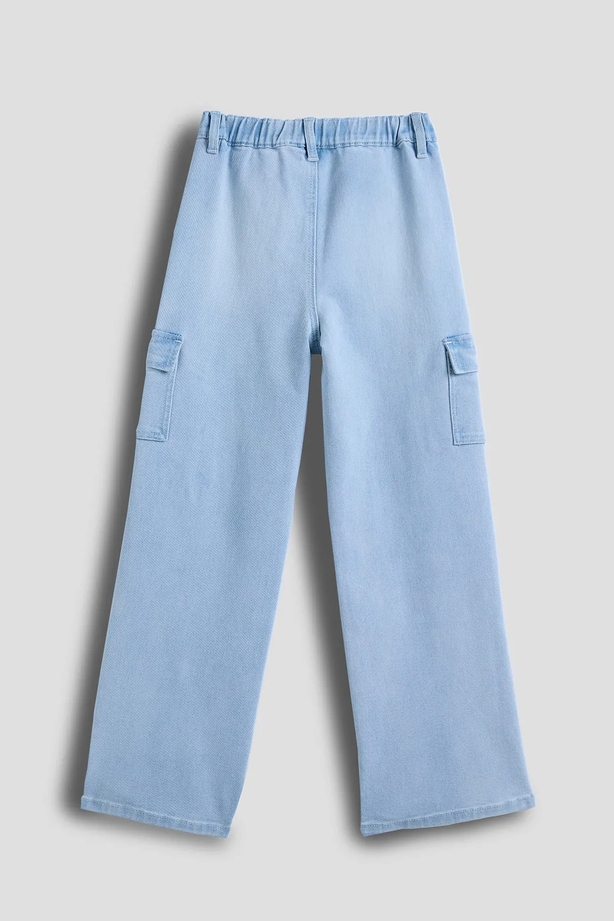 Girls Wide Leg Skater Cargo Jeans