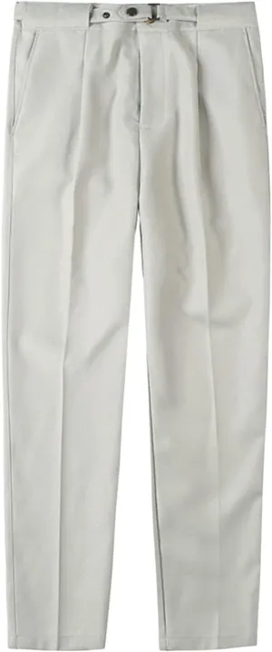 JEShifangjiusu Men's Dress Trousers Solid Color Flat Front Skinny Business Pants Slim Fit Chino Pencil Formal Pants (29,Light Grey), Light Grey, 29