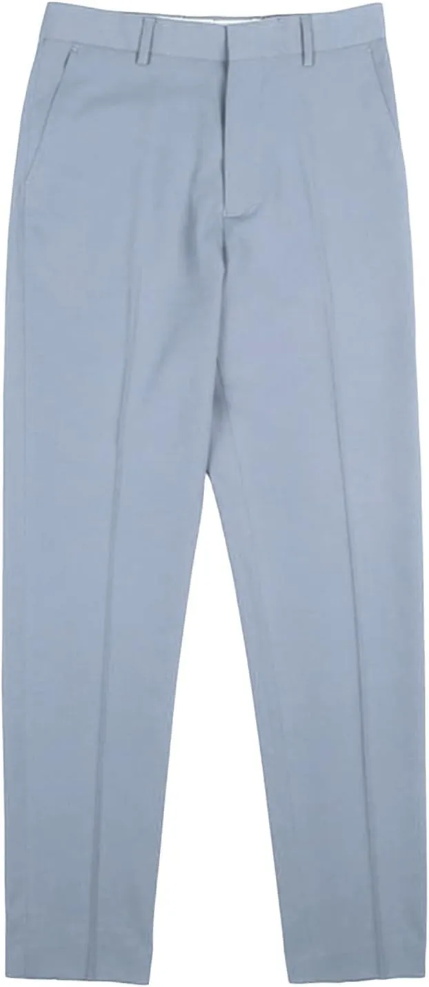 JEShifangjiusu Men's Flat Front Straight Fit Dress Pant Casual Skinny Stretch Chinos Pants Slim Fit Business Pant with Pocket (32,Light Blue), Light Blue, 32