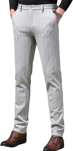 JEShifangjiusu Men's Regular Fit Linen Suit Pant Slim Fit Stretch Dress Pant Loose Flat Front Dress Pant Chino Pant (38,Light Grey), Light Grey, 38