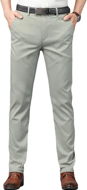JEShifangjiusu Men's Slim Fit Dress Pant Straight-Fit Casual Stretch Khaki Pant Wrinkle-Resistant Flat-Front Chino Pant (33,Light Green), Light Green, 33