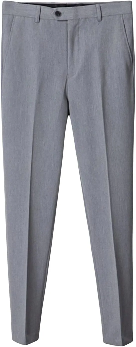JEShifangjiusu Men's Stretch Dress Pants Slim Fit Skinny Suit Pants Casual Fashion Retro Tapered Business Dress Chino Pants (30,Light Grey), Light Grey, 30