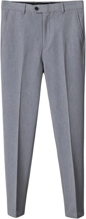 JEShifangjiusu Men's Stretch Dress Pants Slim Fit Skinny Suit Pants Casual Fashion Retro Tapered Business Dress Chino Pants (30,Light Grey), Light Grey, 30