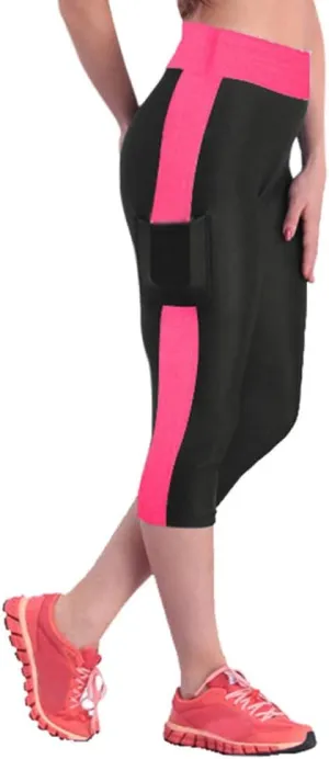 Knee Length Leggings Anti Exposure Absorption Sweat Permeability High Elasticity Ultra Light Compression Capri Pants