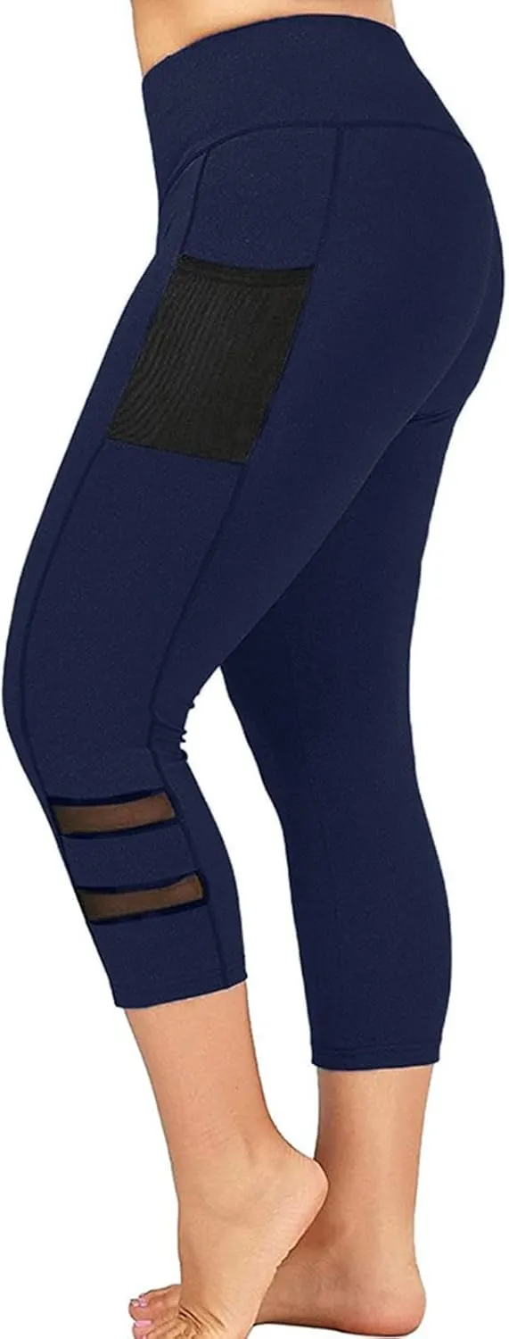 Knee Length Leggings Anti Exposure Absorption Sweat Permeability High Elasticity Ultra Light Compression Capri Pants