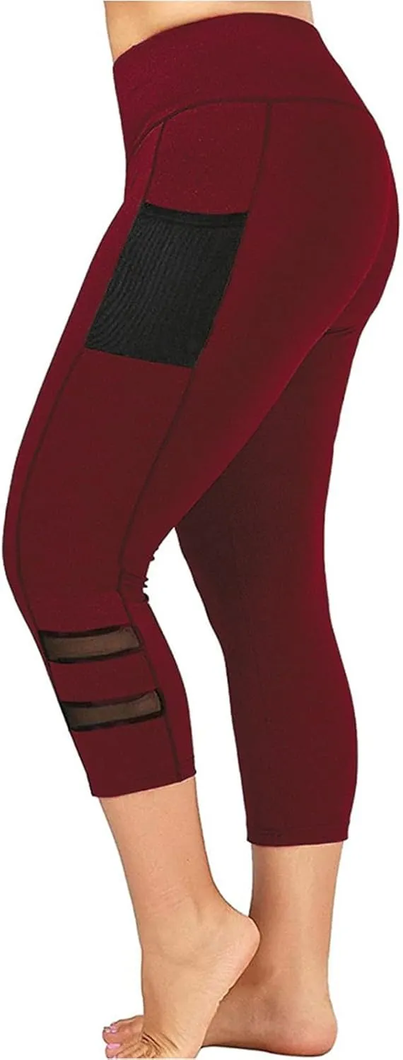 Knee Length Leggings Anti Exposure Absorption Sweat Permeability High Elasticity Ultra Light Compression Capri Pants