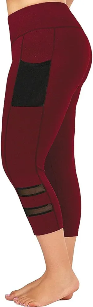 Knee Length Leggings Anti Exposure Absorption Sweat Permeability High Elasticity Ultra Light Compression Capri Pants