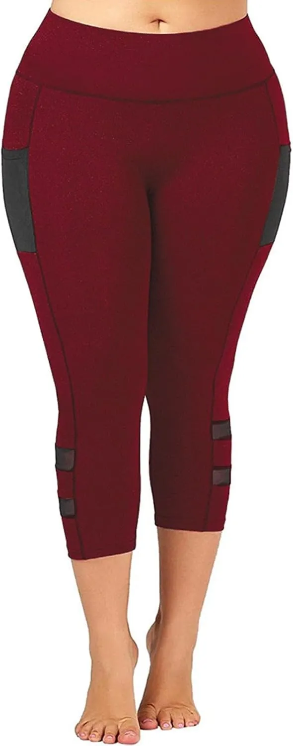 Knee Length Leggings Anti Exposure Absorption Sweat Permeability High Elasticity Ultra Light Compression Capri Pants