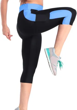 Knee Length Leggings Anti Exposure Absorption Sweat Permeability High Elasticity Ultra Light Compression Capri Pants