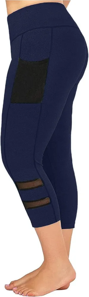 Knee Length Leggings Anti Exposure Absorption Sweat Permeability High Elasticity Ultra Light Compression Capri Pants