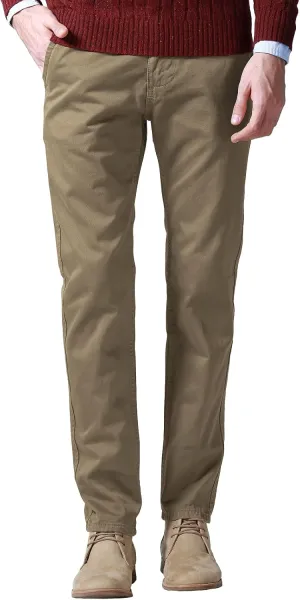 Match Mens Slim-Tapered Flat-Front Casual Pants(Light Khaki,30)