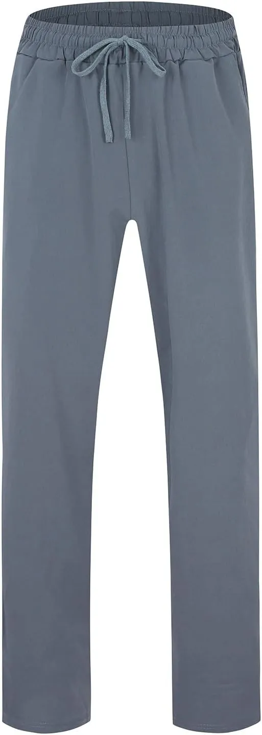 Mens Casual Linen Pants Workout Athletic Joggers Loose and Light Trousers Lightweight Pant Leisure and Daily Wear