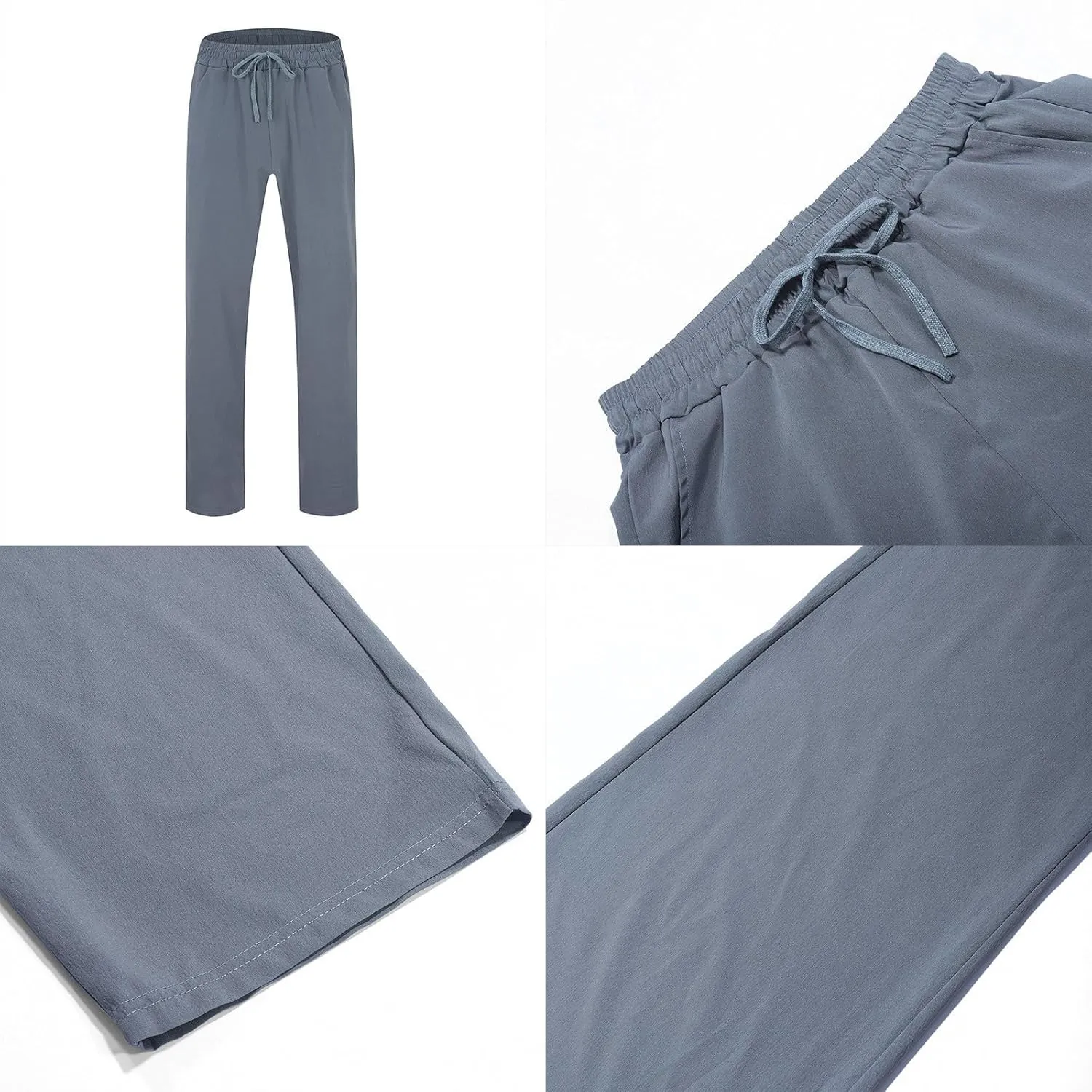 Mens Casual Linen Pants Workout Athletic Joggers Loose and Light Trousers Lightweight Pant Leisure and Daily Wear