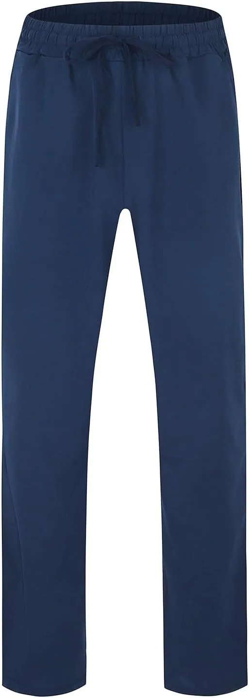 Mens Casual Linen Pants Workout Athletic Joggers Loose and Light Trousers Lightweight Pant Leisure and Daily Wear