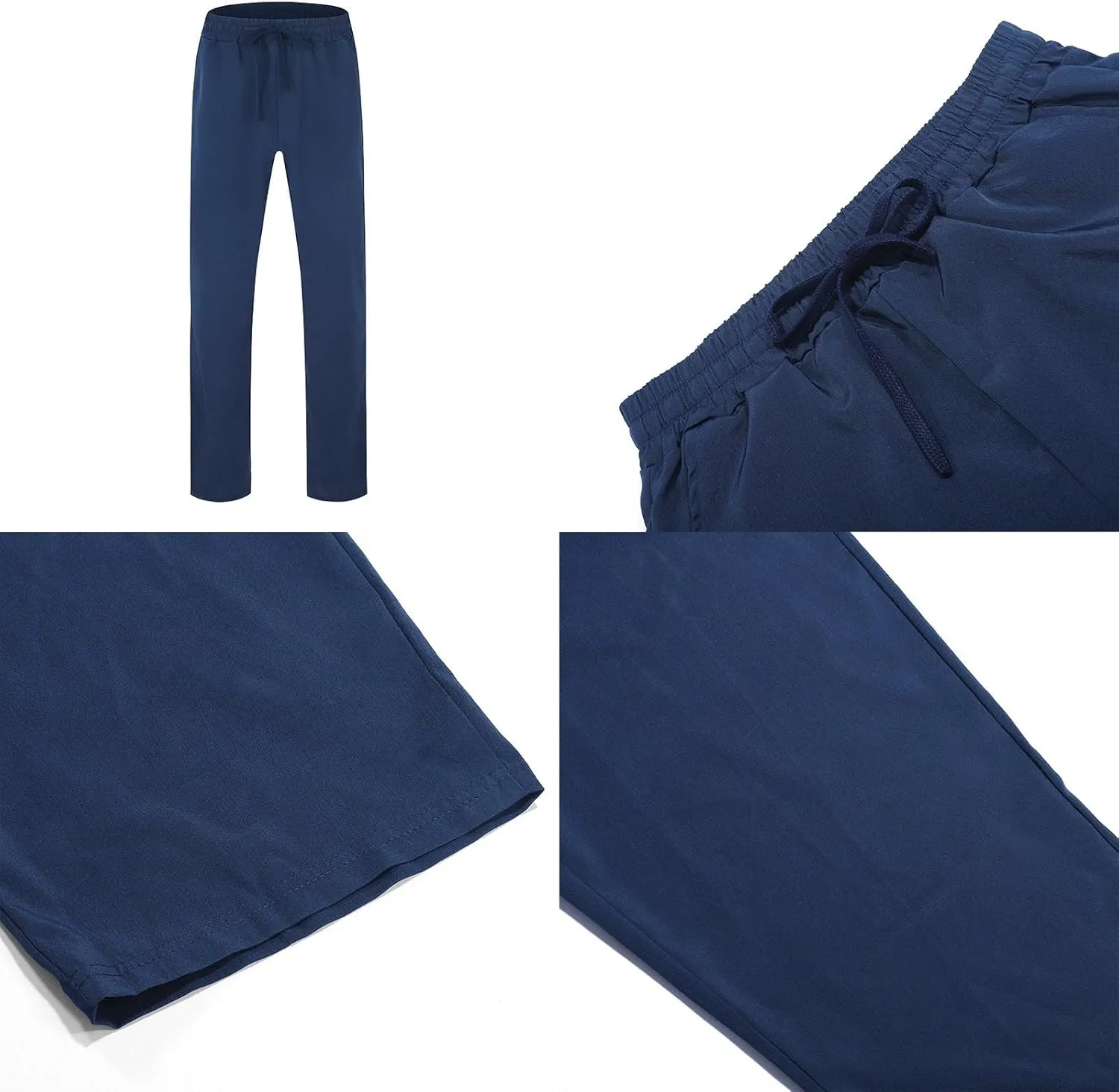 Mens Casual Linen Pants Workout Athletic Joggers Loose and Light Trousers Lightweight Pant Leisure and Daily Wear