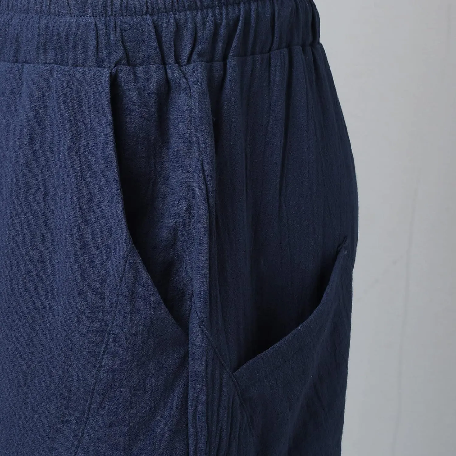 Mens Linen Pants Lightweight Loose and Light Running Workout Gym Track Pants Multi-Pocket Summer Beach Yoga Trousers