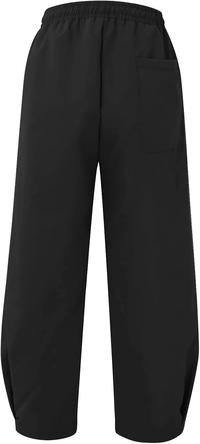 Mens Linen Pants Lightweight Loose and Light Running Workout Gym Track Pants Multi-Pocket Summer Beach Yoga Trousers