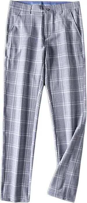 Men'S Slim-Fit Flat-Front Dress Pant Straight Fit Plaid Stretch Skinny Casual Business Dress Chinos Pants (40,Light Blue), Light Blue, 40