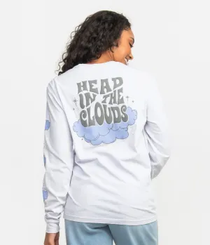 Positive Thoughts Puff Print Tee LS - Purple Heather