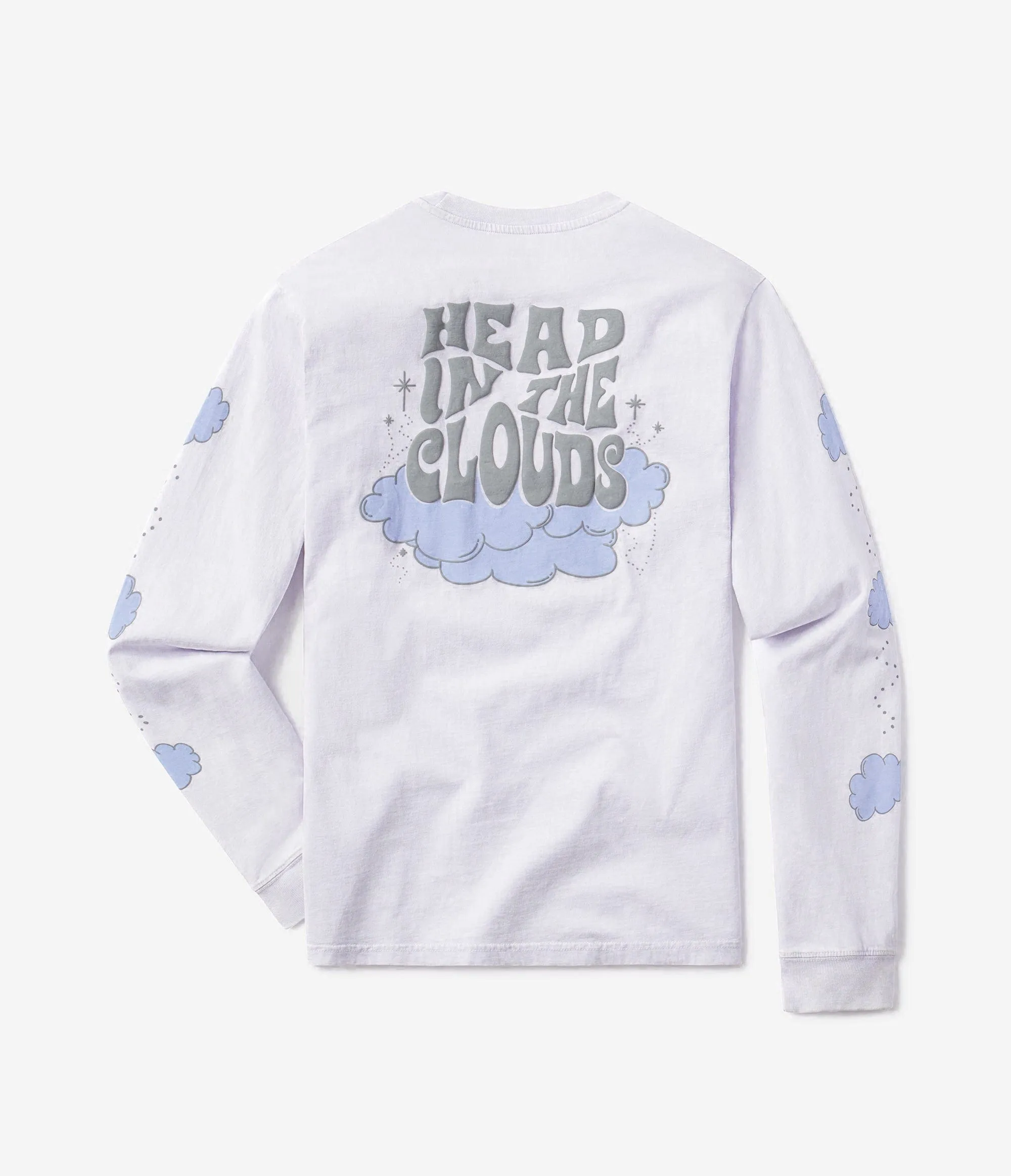 Positive Thoughts Puff Print Tee LS - Purple Heather
