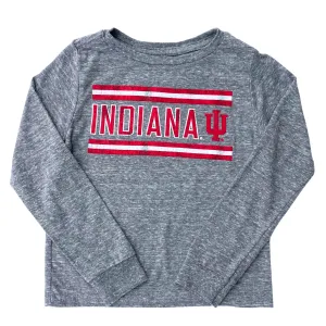 Retro Brand - Indiana Red/White Stripes Long Sleeve Tee in Heather Grey