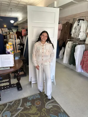 Soft Sloan Wide Leg Pant in Off-White