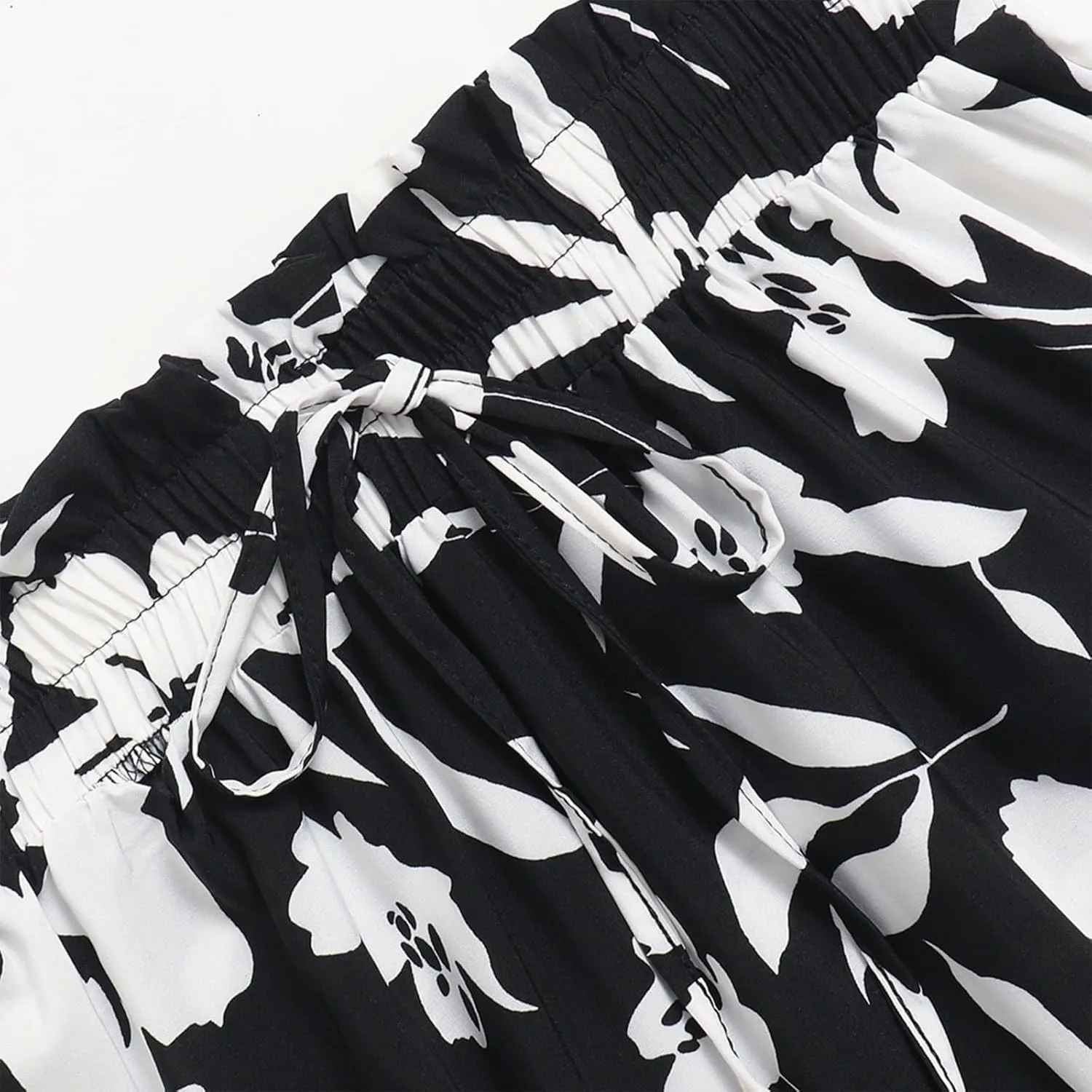 Summer Floral Maxi Skirt for Women Comfy Elastic High Waisted Plus Size Vacation Flowy Swing Midi Skirts Clothes