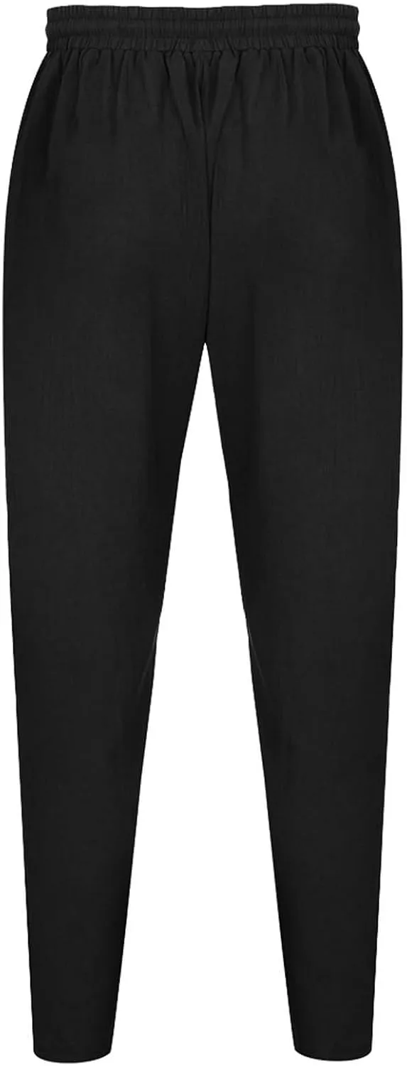 Sweatpants for Men Classic Slacks Male Sport Tapered Split Airoft Fitted Elastic Waist Solid Color Leggings Light