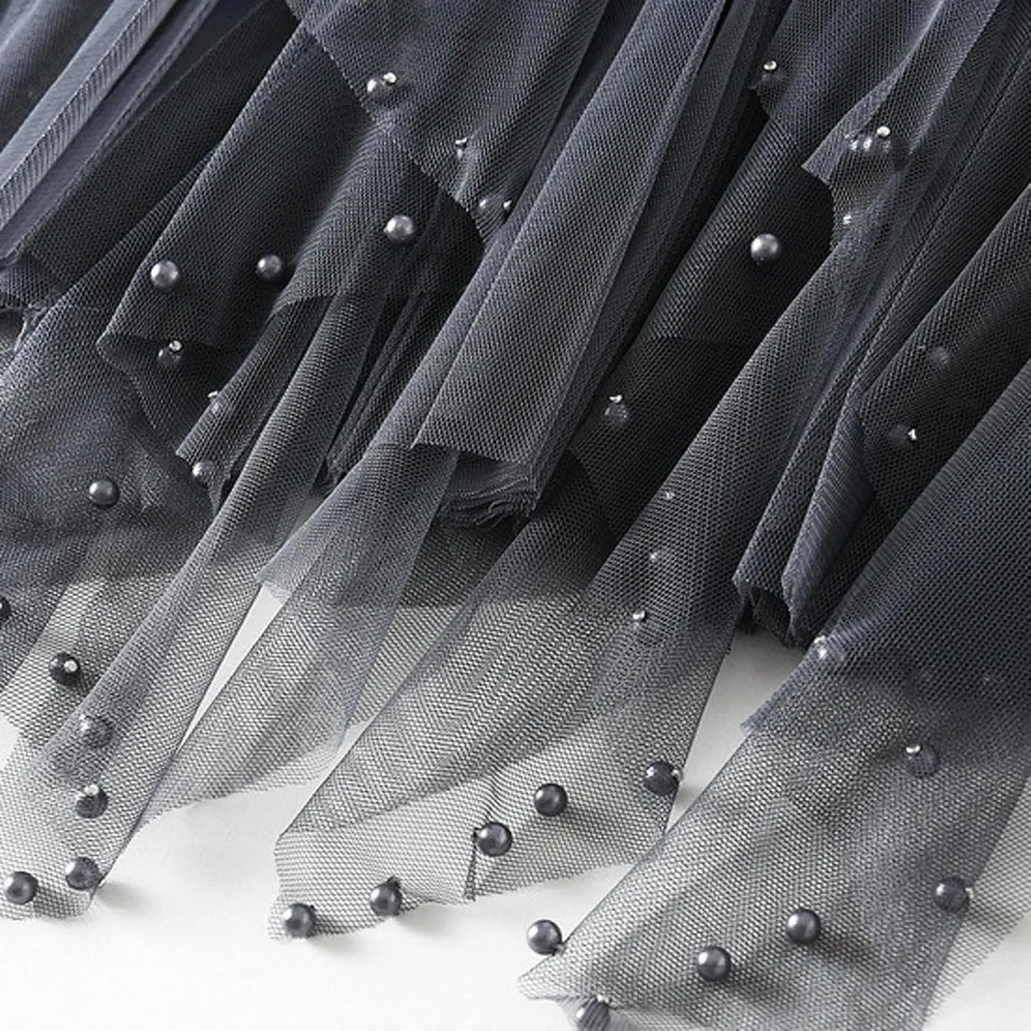 tuduoms Women's Long Tulle Tutu Skirt High Waist Pleated Layered Midi Skirt Sequin Flowy Maxi Skirt Dress for Wedding Party