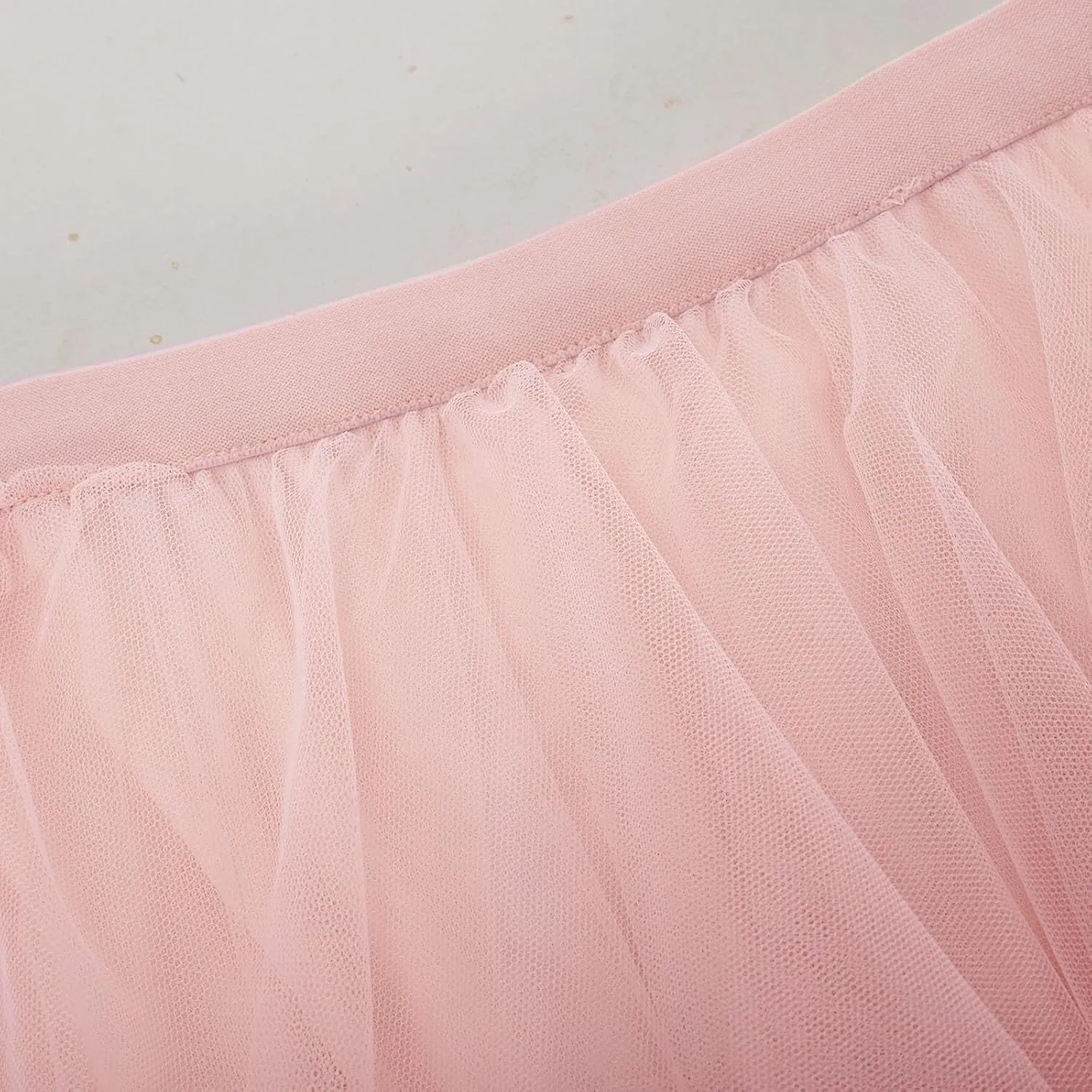 Women Tulle Skirts Layered Tutu Skirt Midi Length Elastic High Waist A Line Skirt Party Evening Mesh Skirt 2025