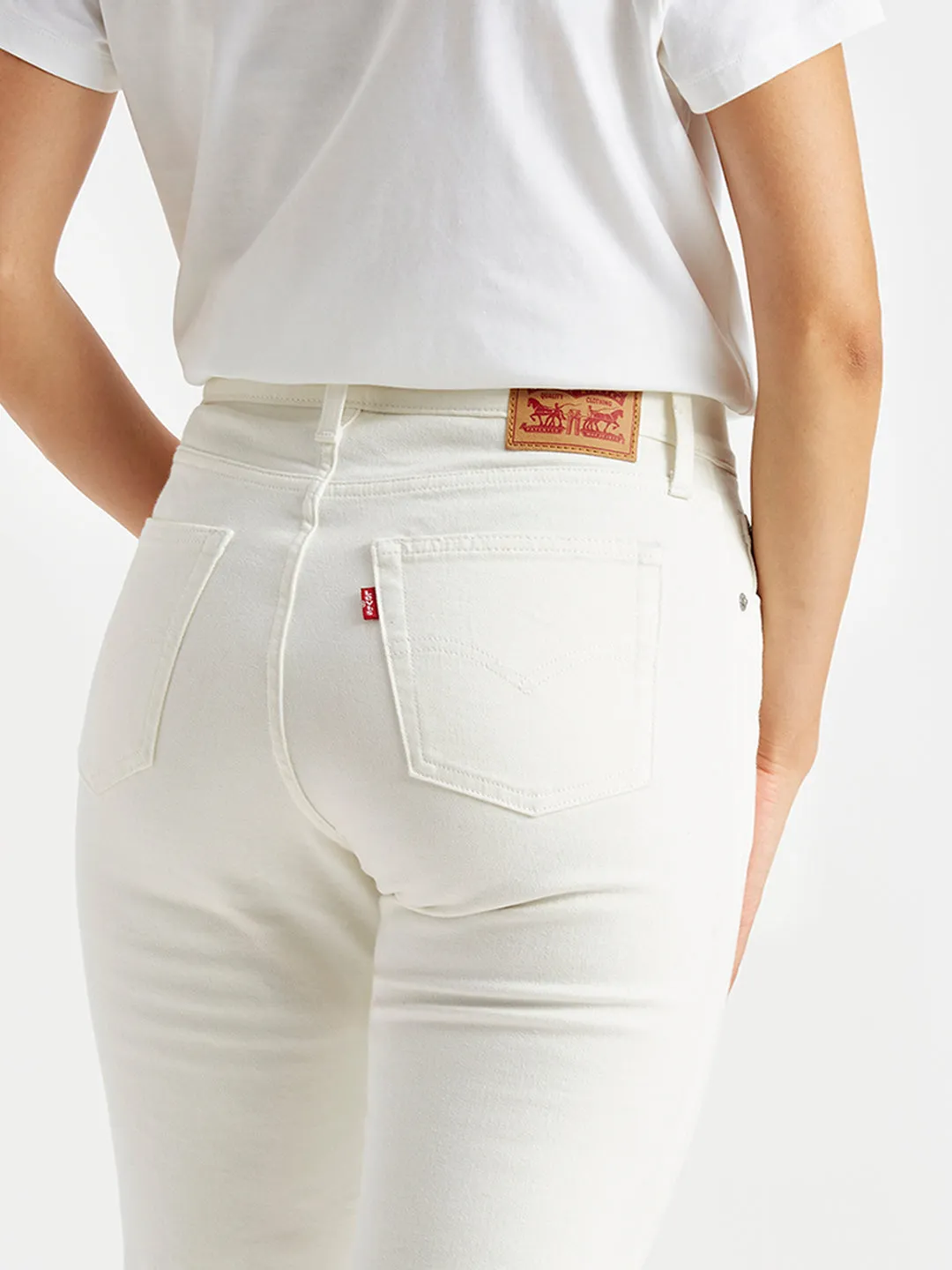Women's 724 White Slim Fit High Rise Jeans
