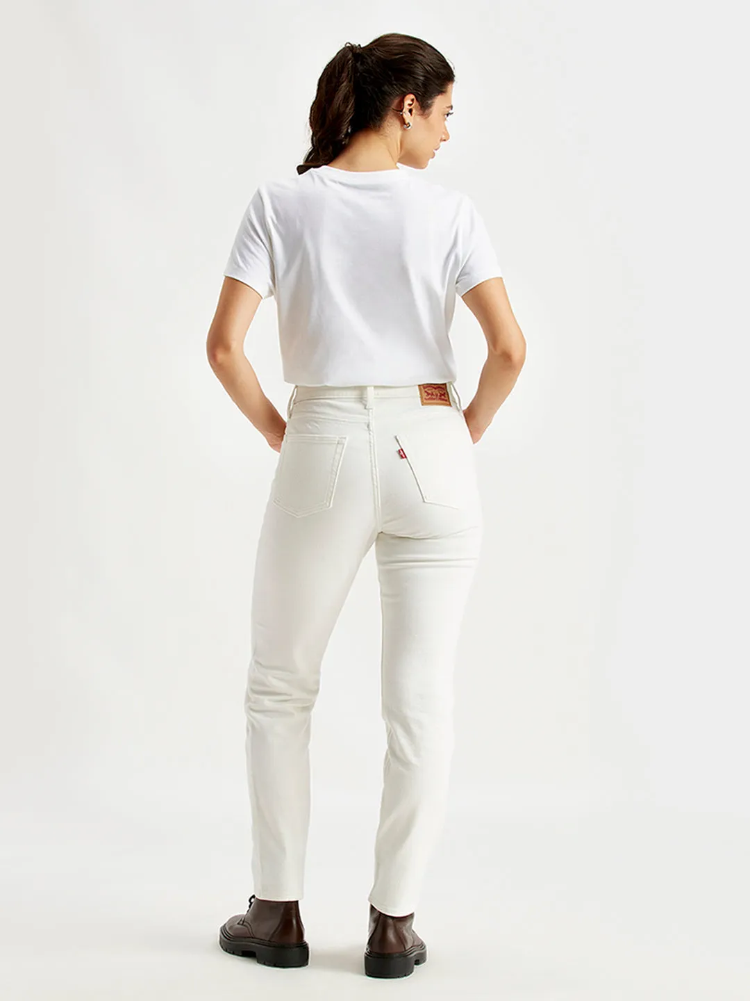 Women's 724 White Slim Fit High Rise Jeans