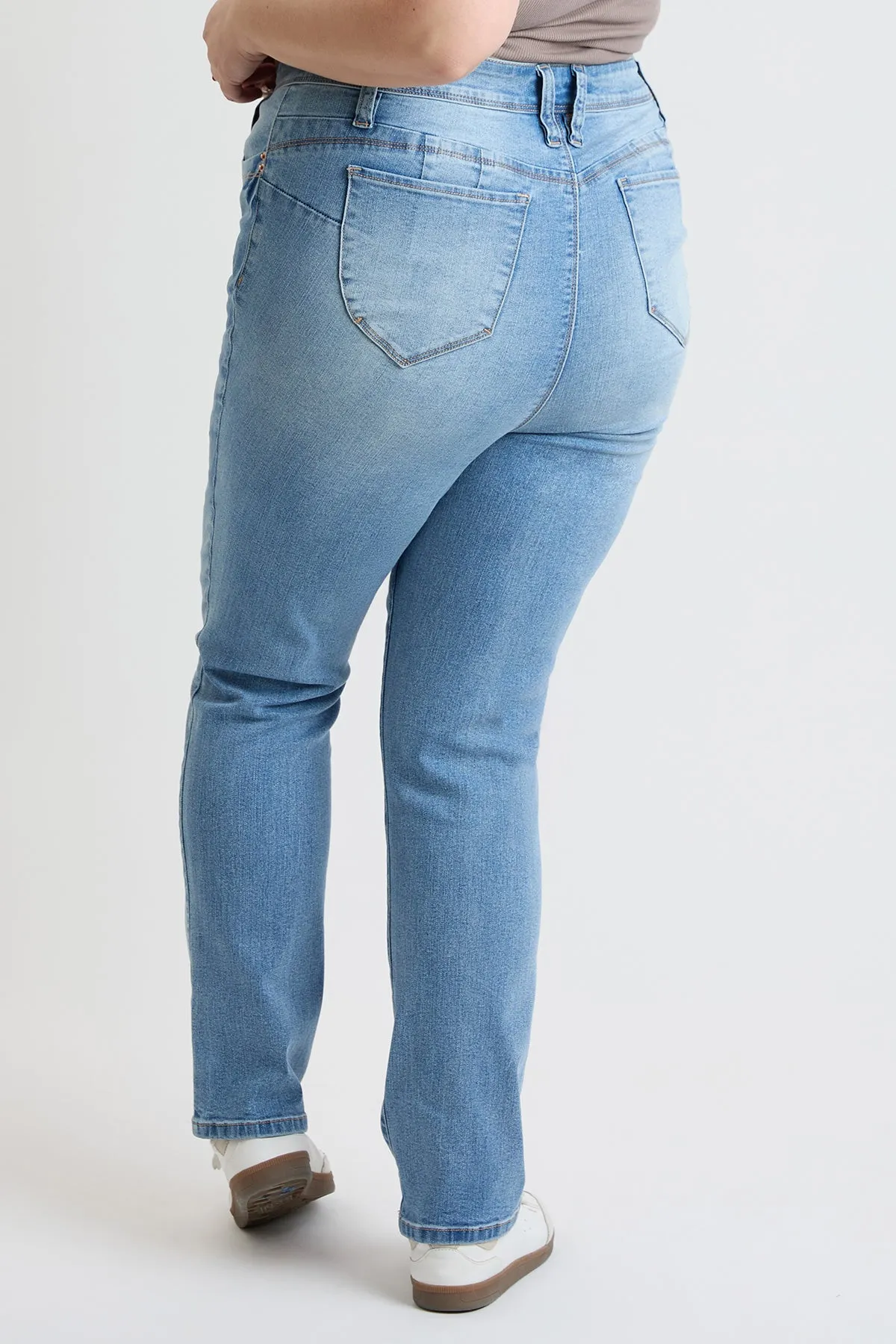 Women's Plus High Rise Curve Confidence WannaBettaButt Straight Leg Jeans