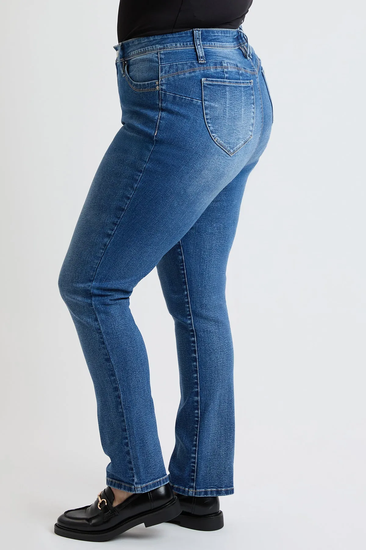 Women's Plus High Rise Curve Confidence WannaBettaButt Straight Leg Jeans