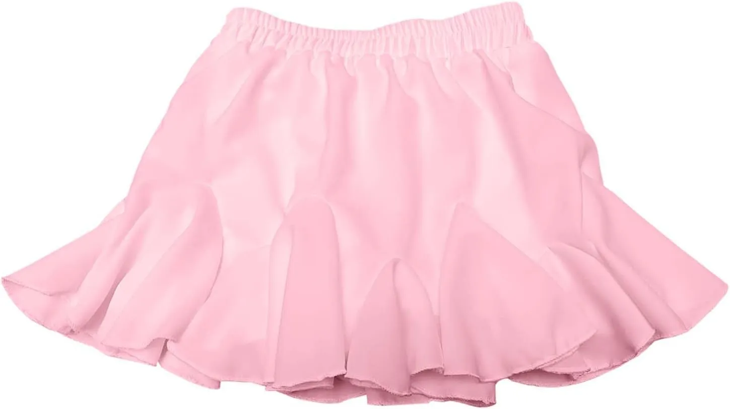 Womens Skirt High Elastic Waist Solid Color Loose A-Line Casual Y2K Running Sports Pleated Skirts for Summer Vacation