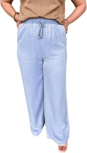 XAKALAKA Women's Summer Plus Size Light Wash Elastic High Waist Loose Straight Jeans Daily Casual Trouser Pant