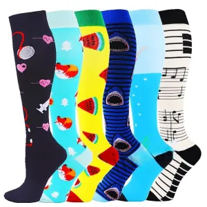 Yellow Melon Unisex Compression Running Socks| 6 Pairs: High-Quality Compression Socks